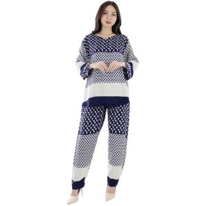 Setelan Blouse One Set Wanita Oversize LD 110 130 cm Rayon Premium Motif Ethnik Mandala Branded 4752#